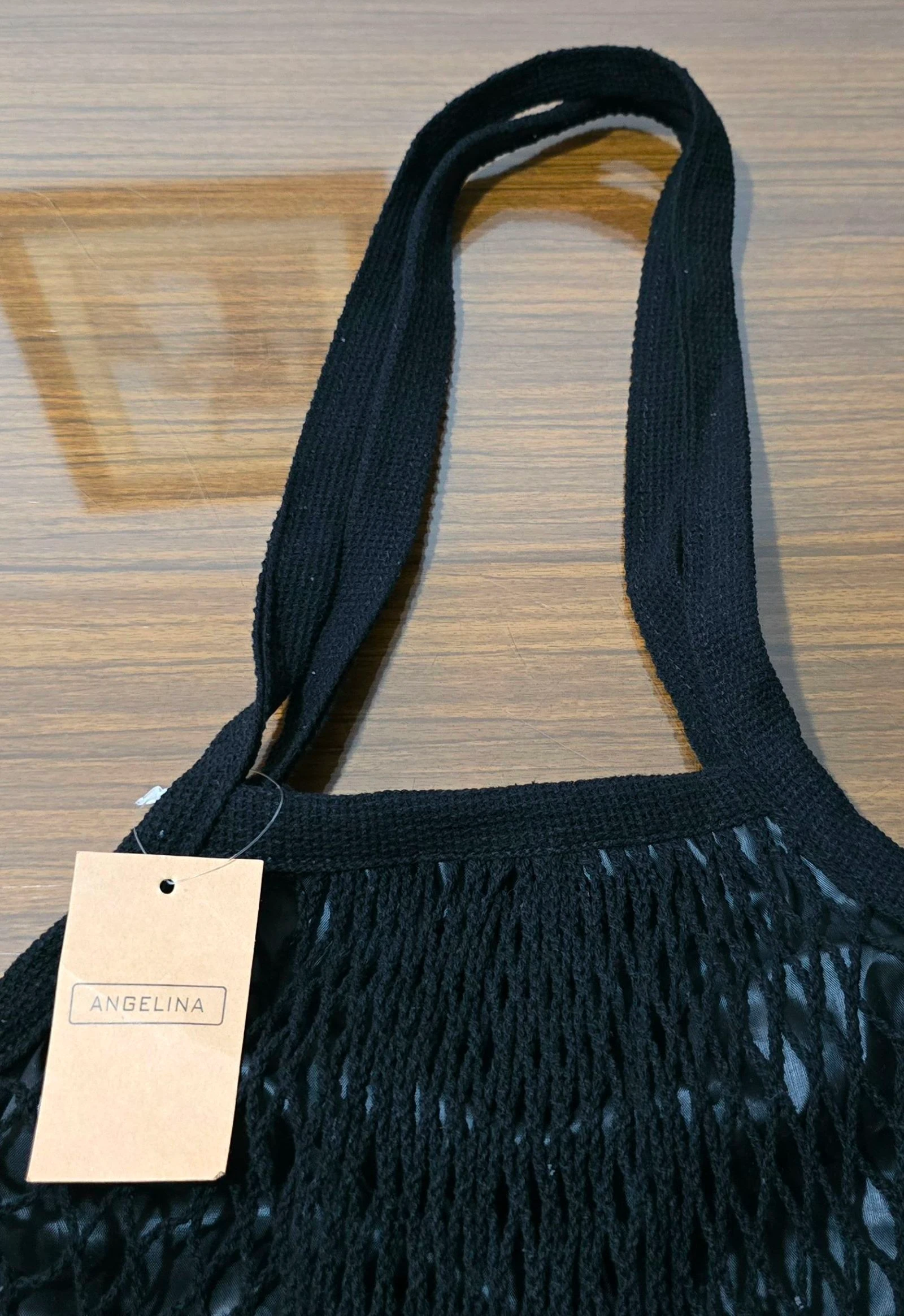 Bolso de red negro con forro interior – photo 5